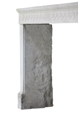 Timeless French Rustic Classic Limestone Fireplace Surround Greek Key
