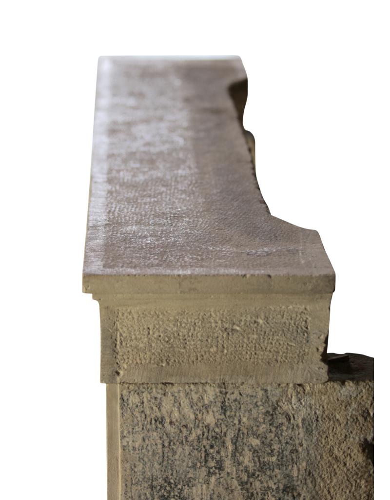 Timeless French Rustic Classic Limestone Fireplace Surround Greek Key