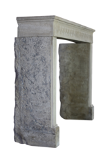 Timeless French Rustic Classic Limestone Fireplace Surround Greek Key