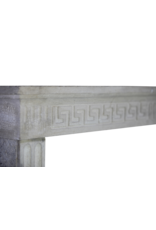 Maison Leon Van den Bogaert Timeless French Rustic Classic Limestone Fireplace Surround Greek Key