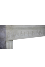 Timeless French Rustic Classic Limestone Fireplace Surround Greek Key