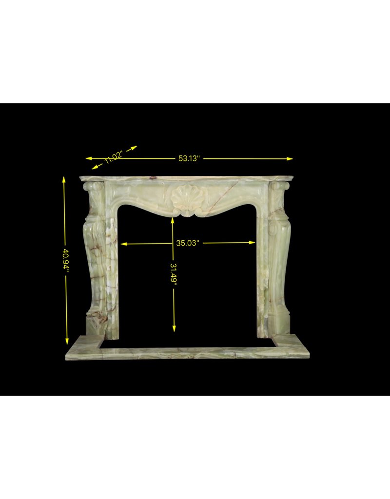 Maison Leon Van den Bogaert Klassische Kaminverkleidung aus grünem Onyx