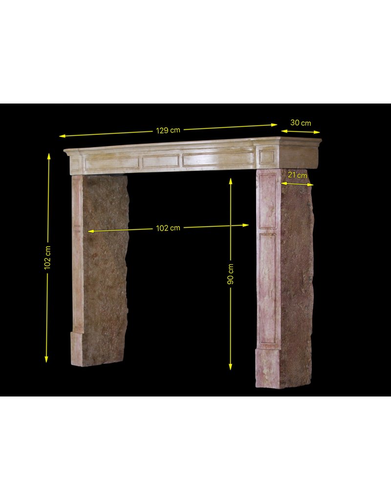 Cheminée Antique En Pierre Française Deux Tons