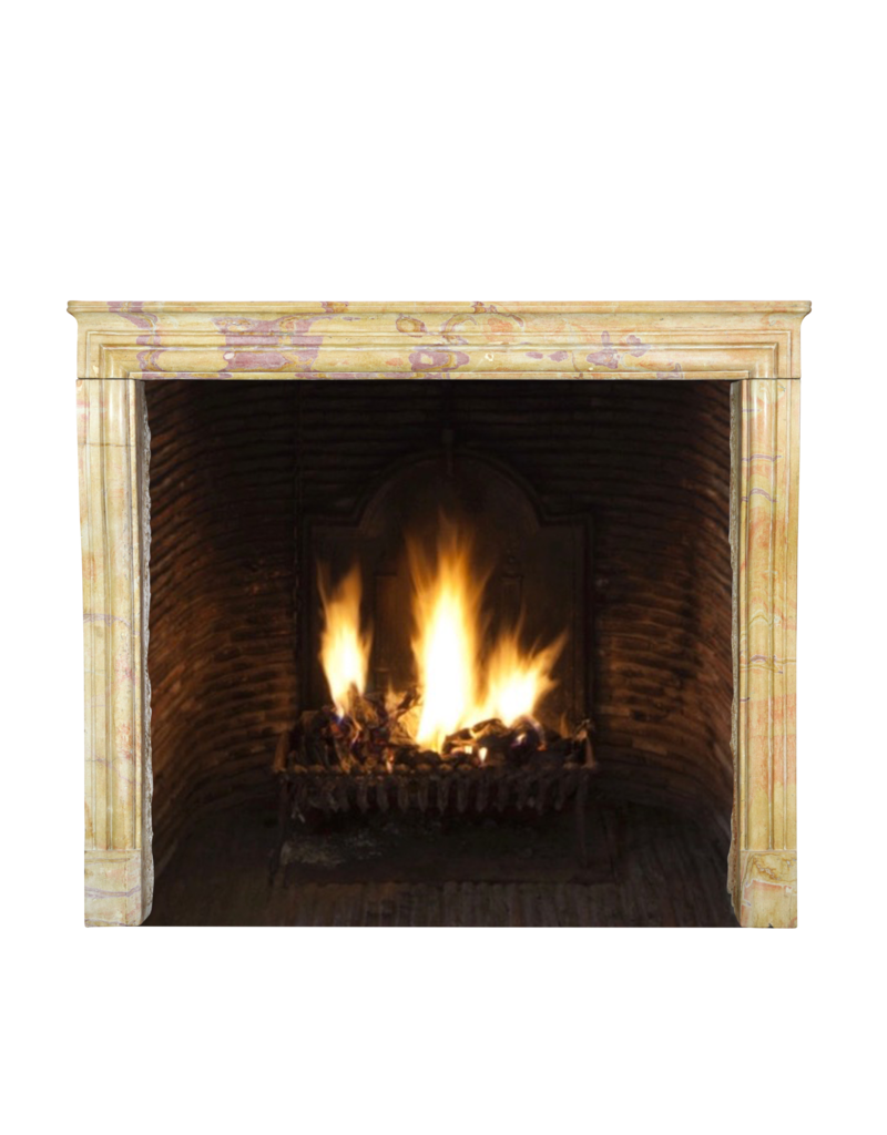 French Country Limestone Antique Fireplace Surround