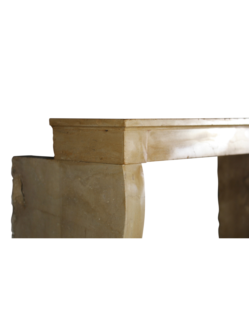 19Th Century French Limestone Fireplace Surround