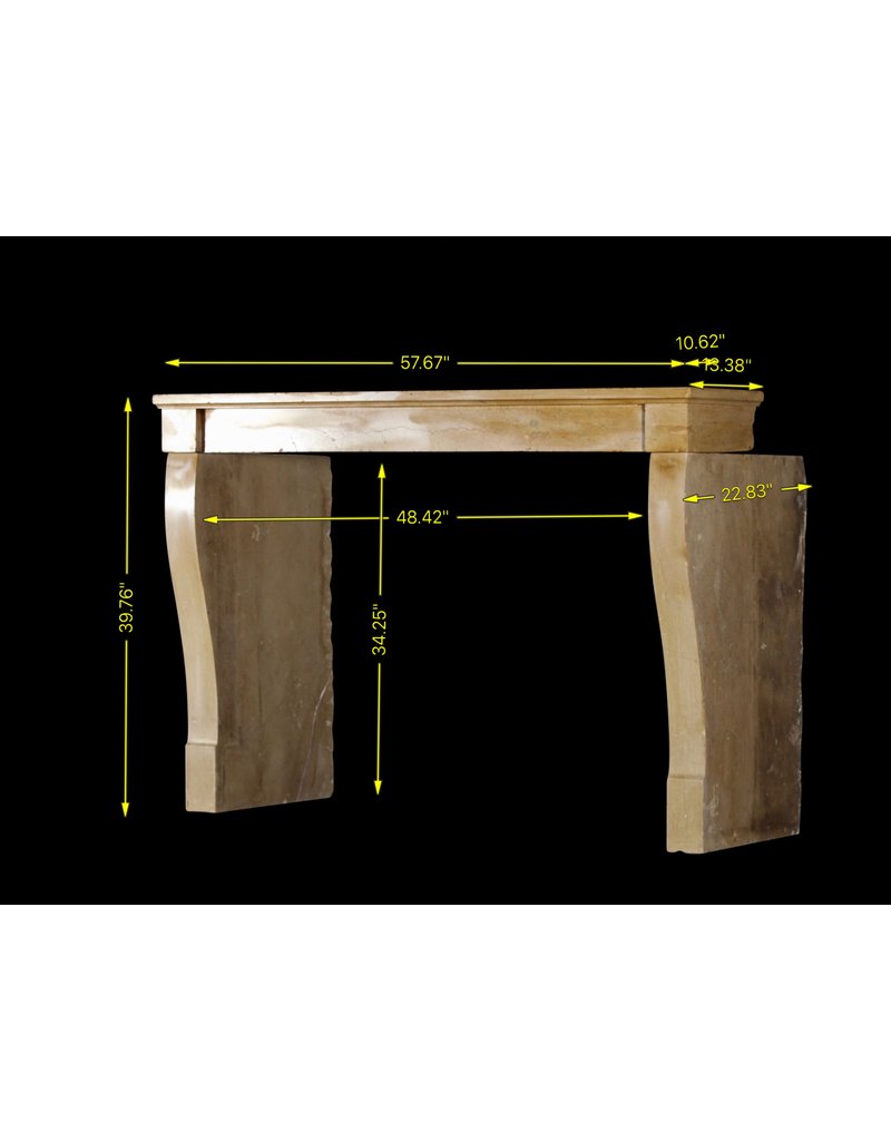 Siglo 19 Francés Piedra Caliza Chimenea Surround