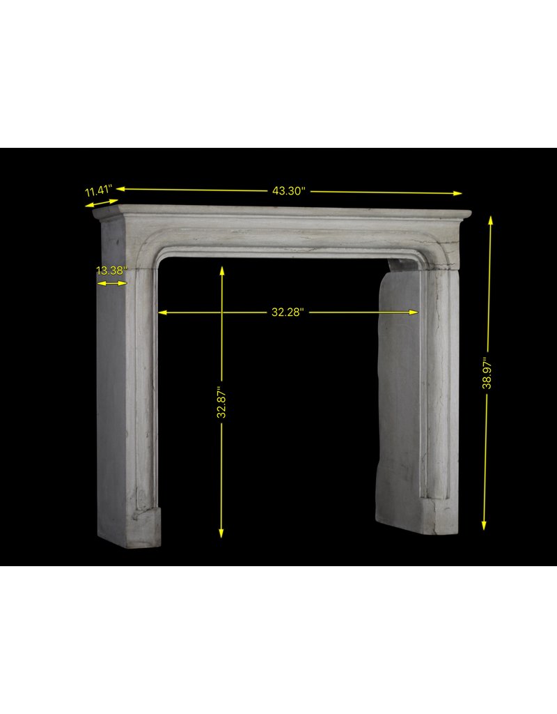 Square Firebox Limestone Antique Fireplace Surround