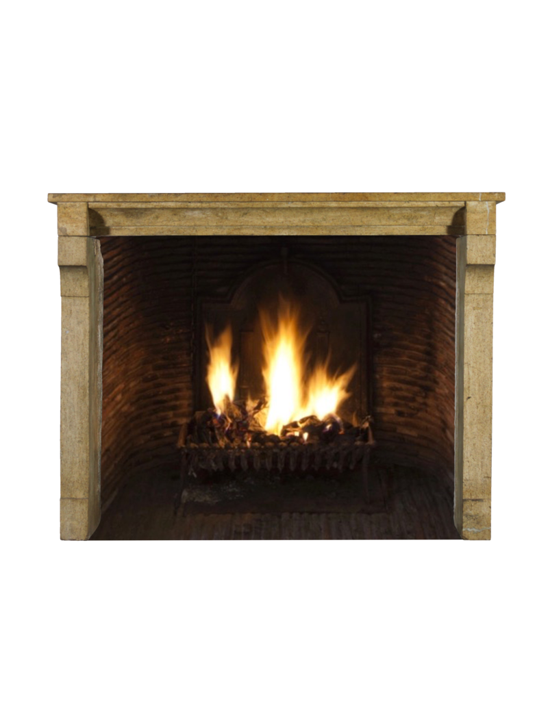 Honey Color French Limestone Reclaimed Fireplace Surround