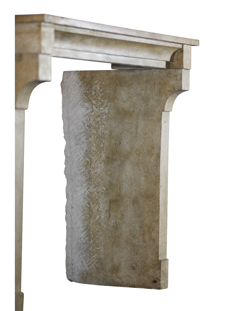 Honey Color French Limestone Reclaimed Fireplace Surround