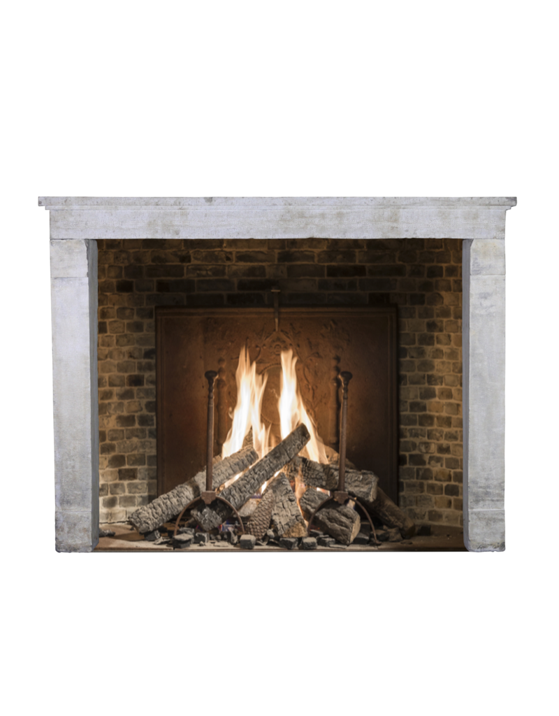 French Country Limestone Fireplace Mantel