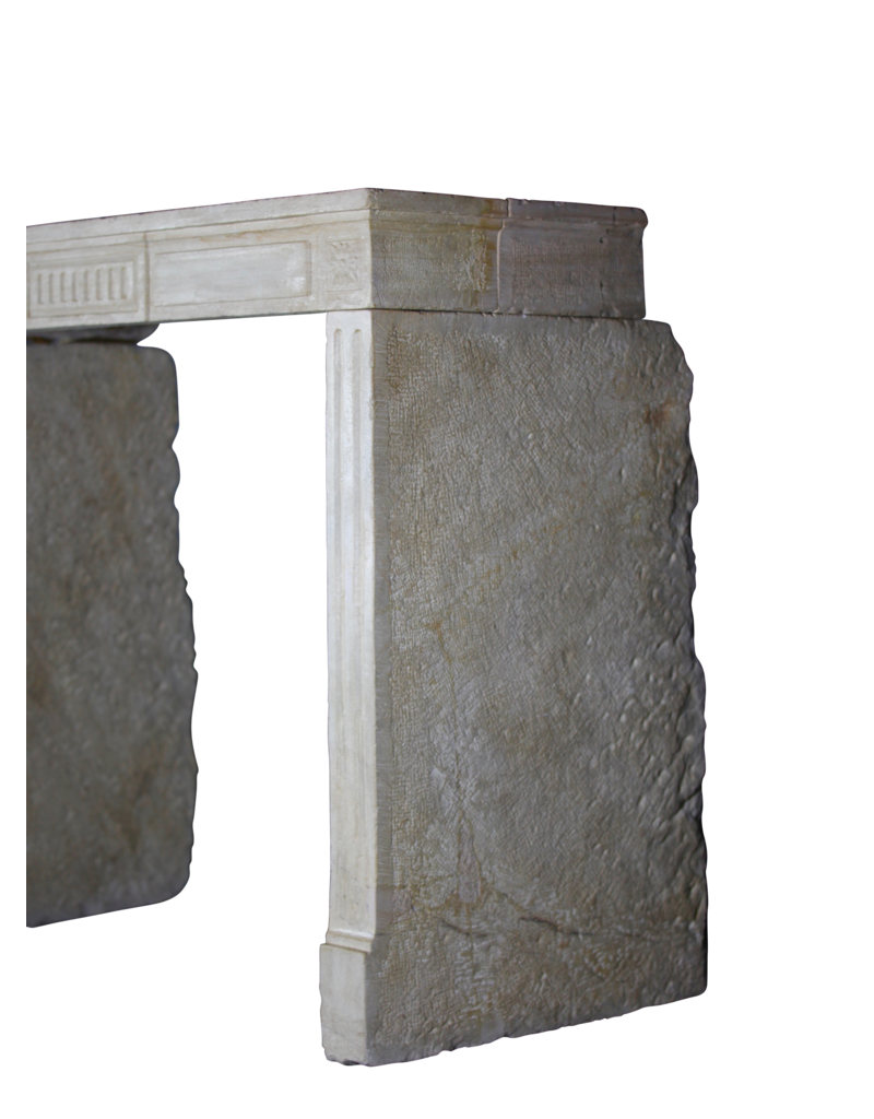 18Th Century Fine French Fireplace In Limestone