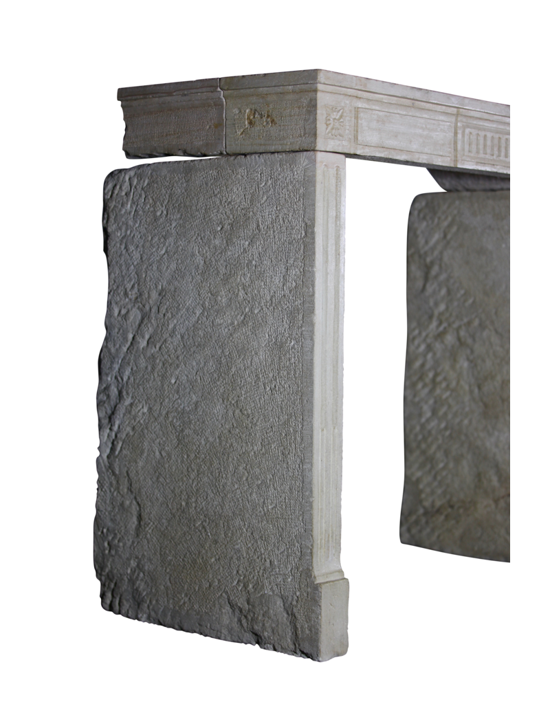 18Th Century Fine French Fireplace In Limestone