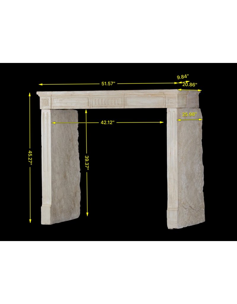18Th Century Fine French Fireplace In Limestone