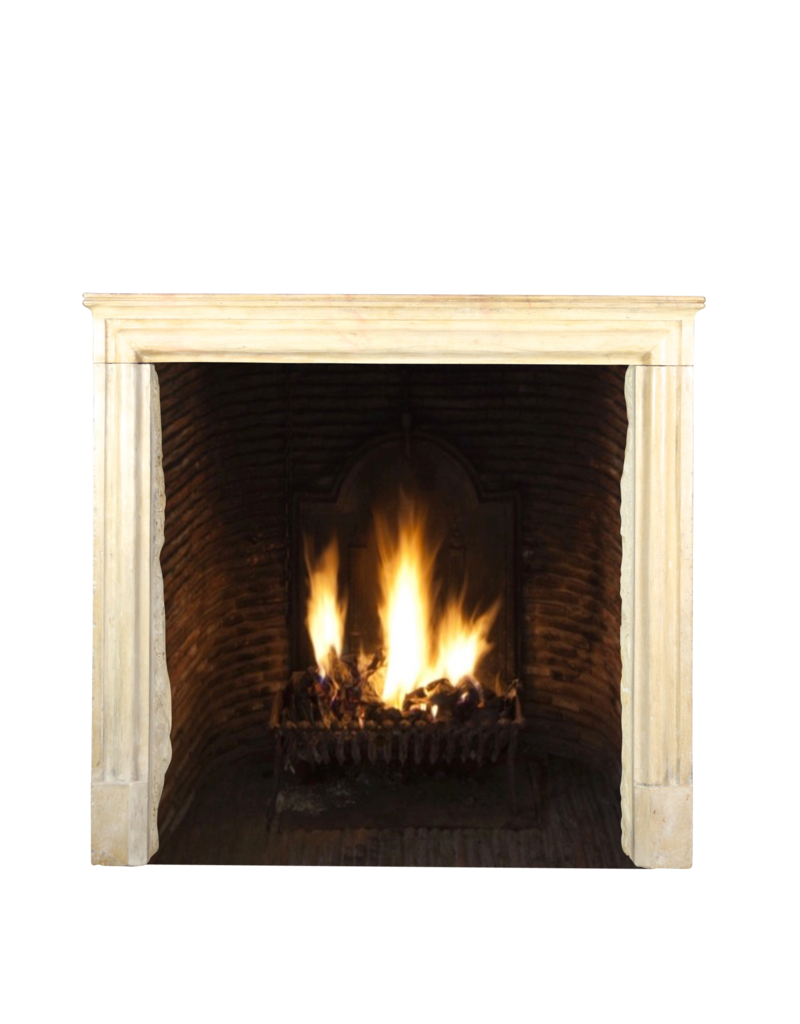 French LXIV Style Vintage Limestone Fireplace Surround