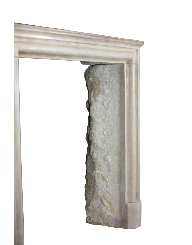 French LXIV Style Vintage Limestone Fireplace Surround