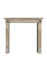 Honey Color French Limestone Vintage Fireplace Surround