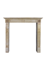 Maison Leon Van den Bogaert Französische Vintage-Kaminmaske aus honigfarbenem Kalkstein