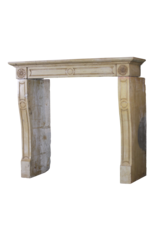 Honey Color French Limestone Vintage Fireplace Surround