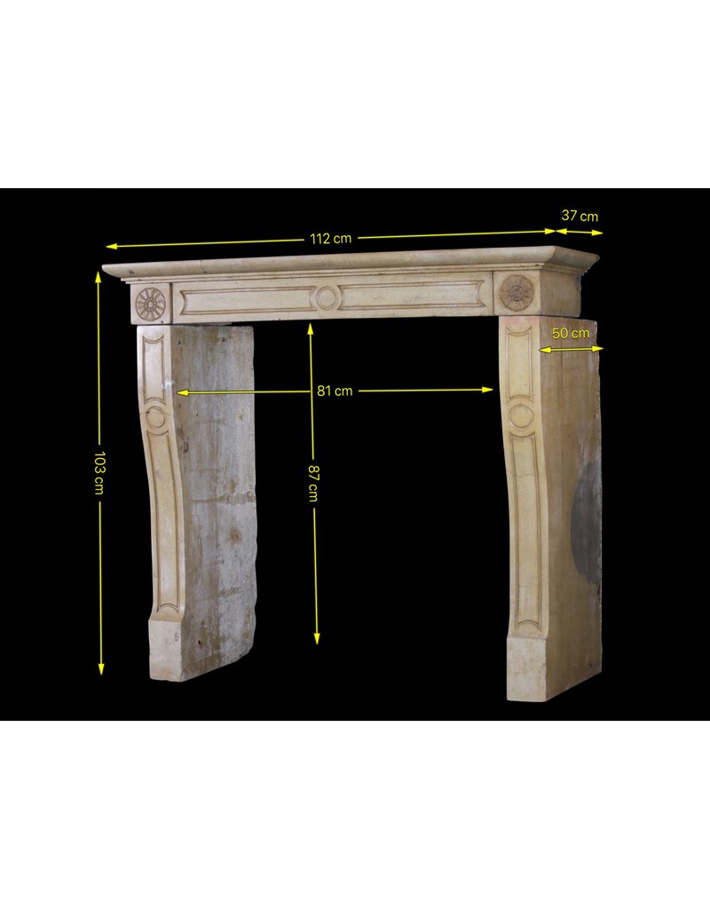 Honey Color French Limestone Vintage Fireplace Surround