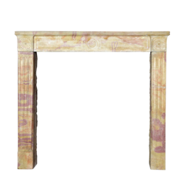 French Original Bicolor Stone Fireplace Mantle