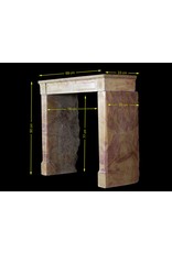 French Original Bicolor Stone Vintage Fireplace Mantle