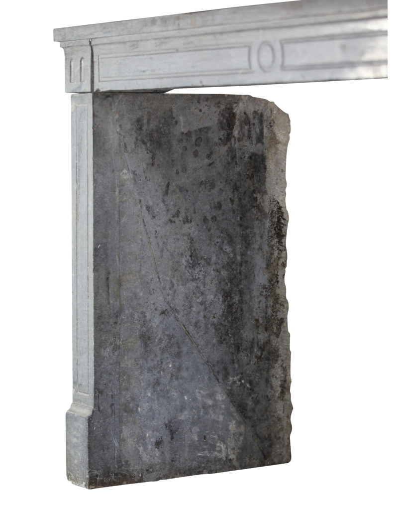 18Th Century French Grey Stone Vintage Fireplace Surround