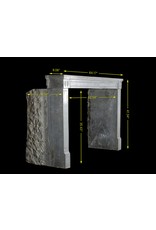 18Th Century French Grey Stone Vintage Fireplace Surround