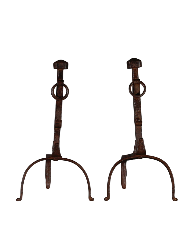 17Th Century Pair Of Antique French Firedogs