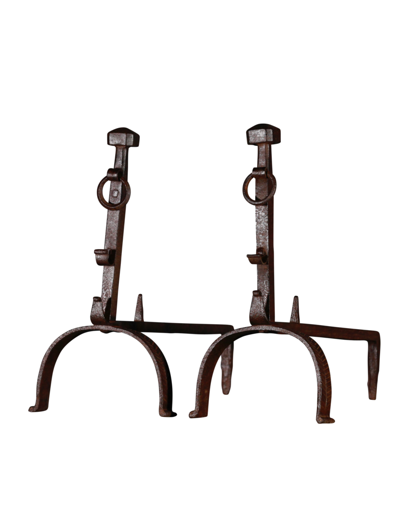 17Th Century Pair Of Antique French Firedogs