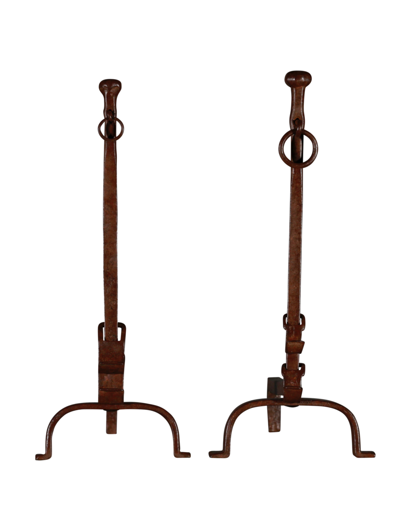 17Th Century Pair Of Antique French Firedogs