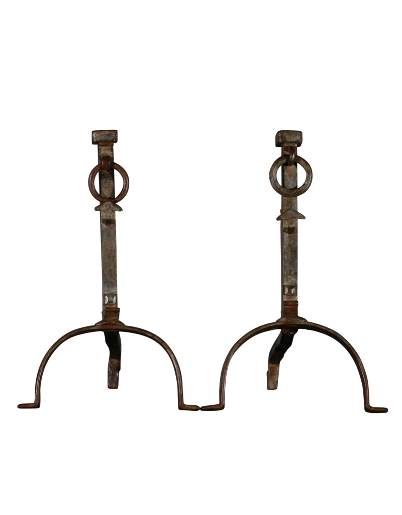 17Th Century Pair Of Antique French Firedogs