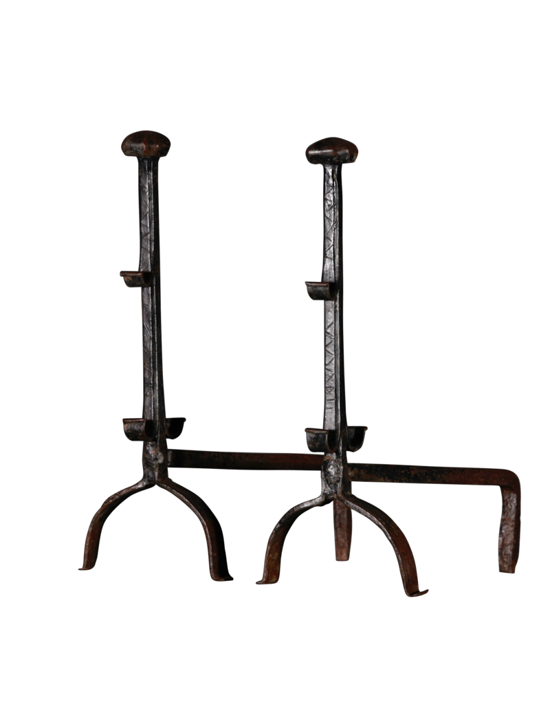 17Th Century Pair Of Antique French Firedogs