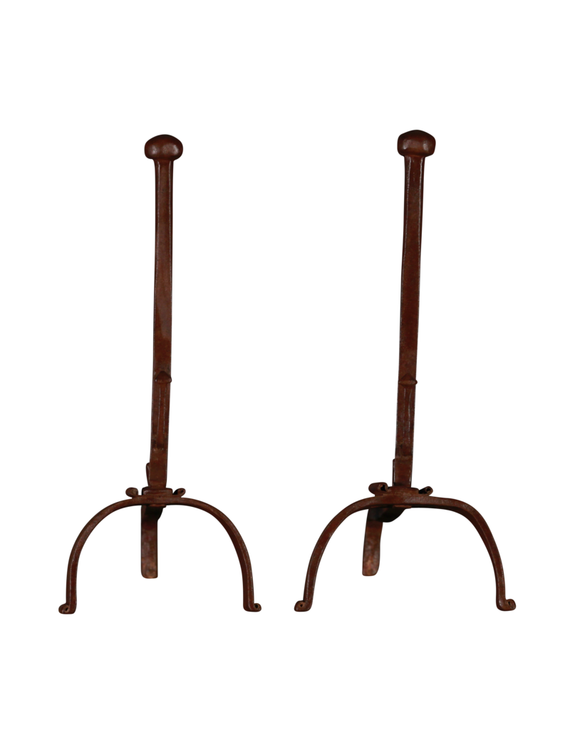 17Th Century Pair Of Antique French Firedogs