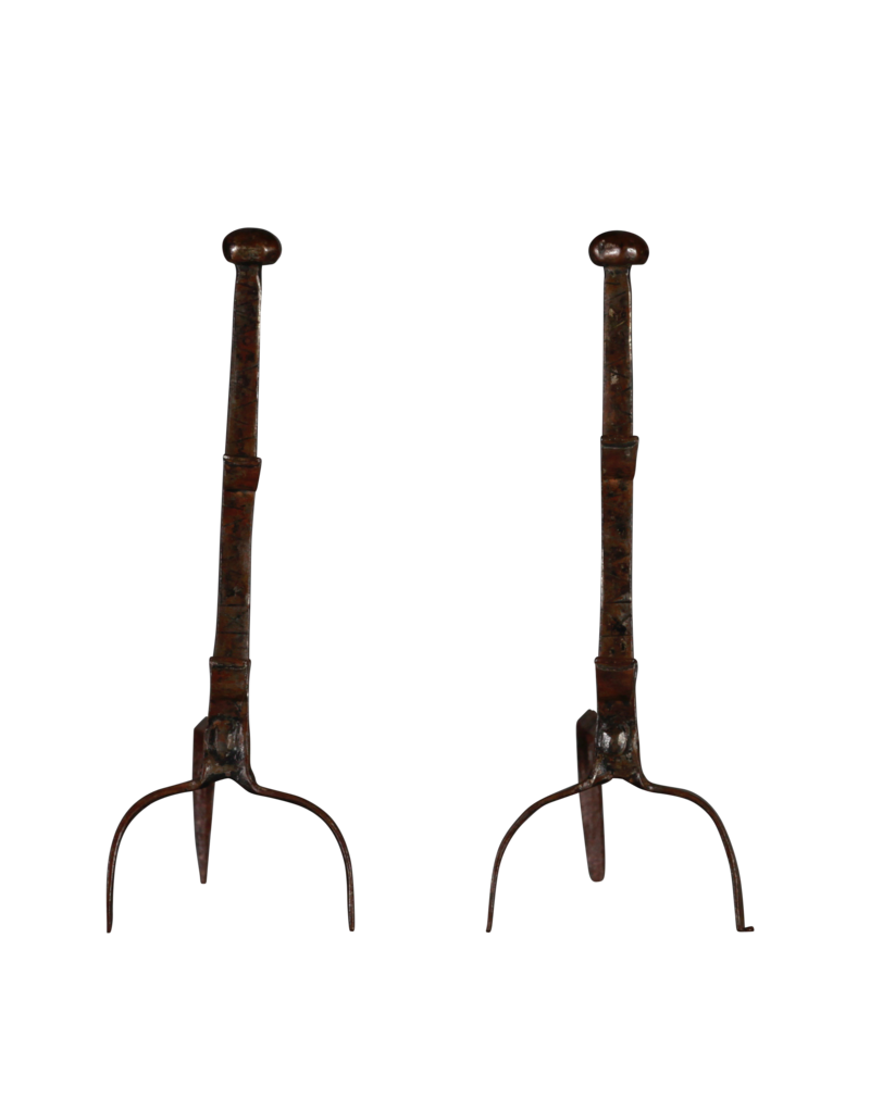 17Th Century Pair Of Antique French Firedogs