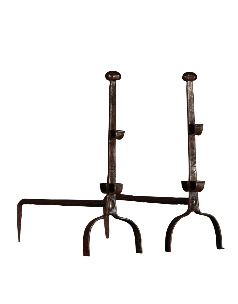 17Th Century Pair Of Antique French Firedogs