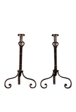 17Th Century Pair Of Antique French Firedogs