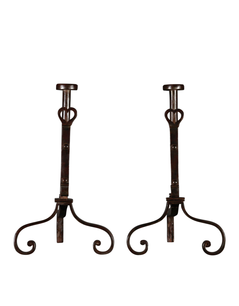 17Th Century Pair Of Antique French Firedogs