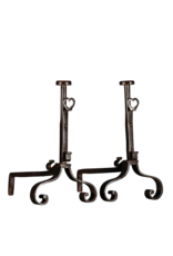 17Th Century Pair Of Antique French Firedogs