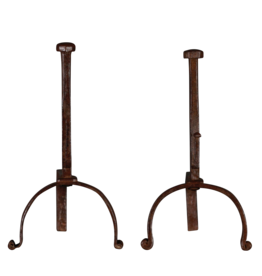 Maison Leon Van den Bogaert Vintage Pair Of Fire Dogs