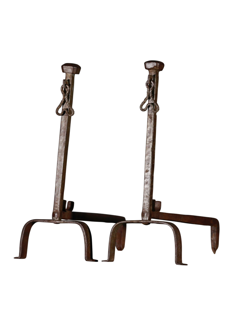 Maison Leon Van den Bogaert 19e-Eeuwse Set Vintage Haardijzers