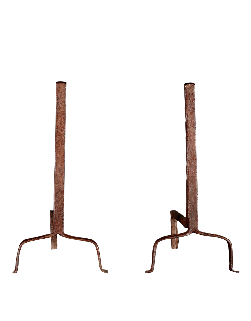 17Th Century Pair Of Antique French Firedogs