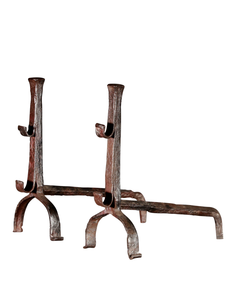 17Th Century Pair Of Antique French Firedogs