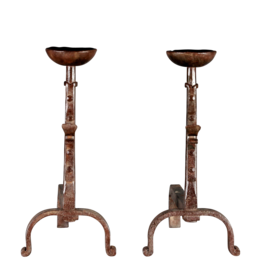 Maison Leon Van den Bogaert Antique Pair Of Fire Dogs