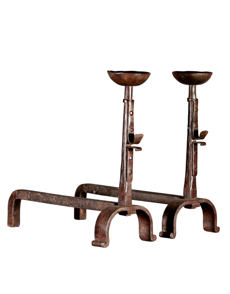 17Th Century Pair Of Antique French Firedogs