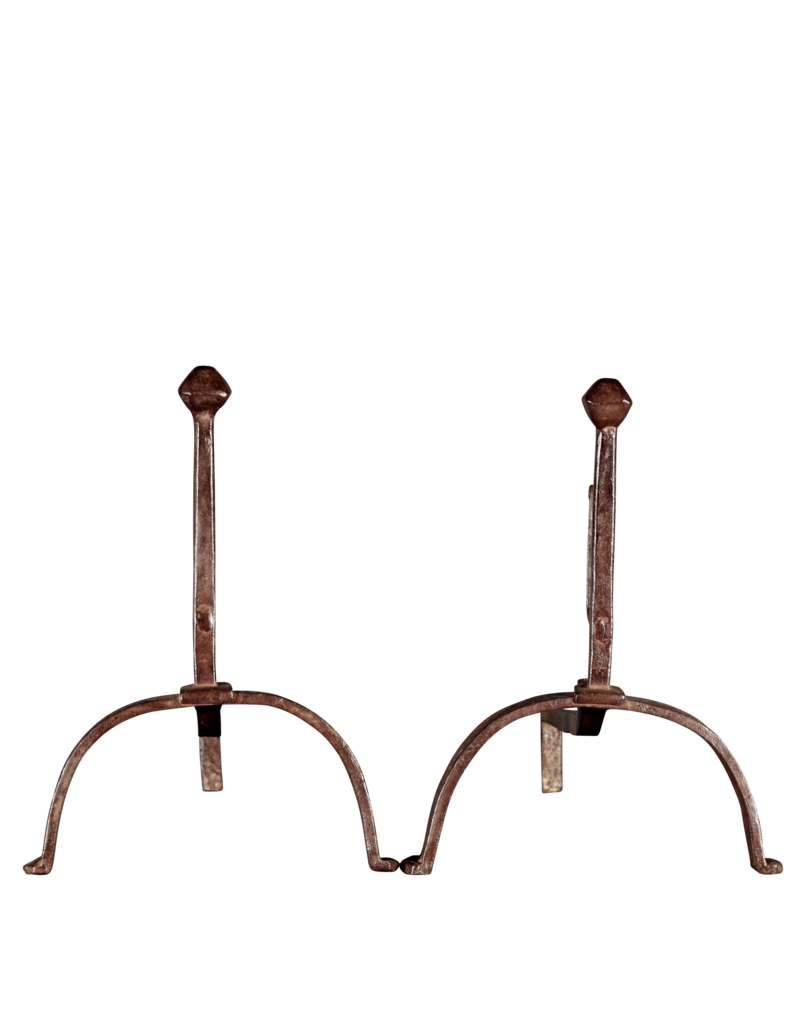 17Th Century Pair Of Antique French Firedogs