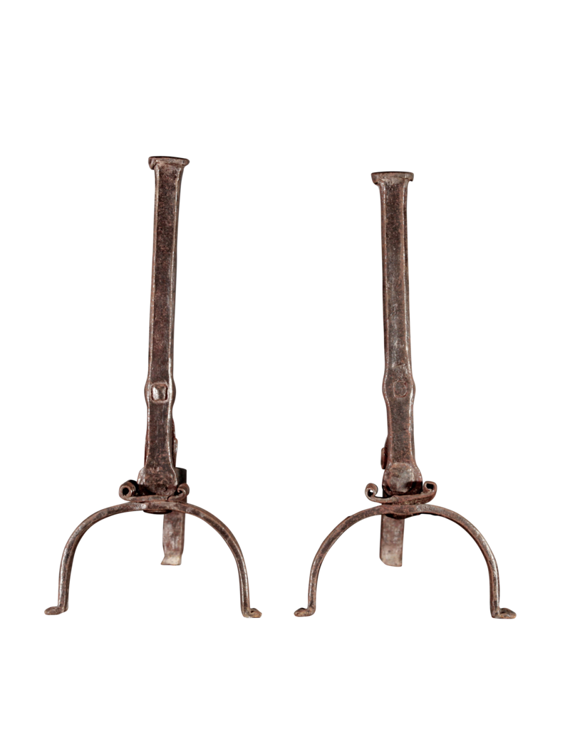 17Th Century Pair Of Antique French Firedogs