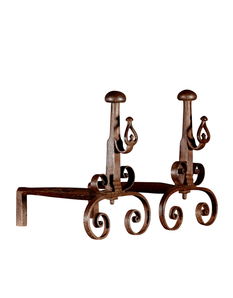 Maison Leon Van den Bogaert 18Th Century Period Set Of Original Firedogs