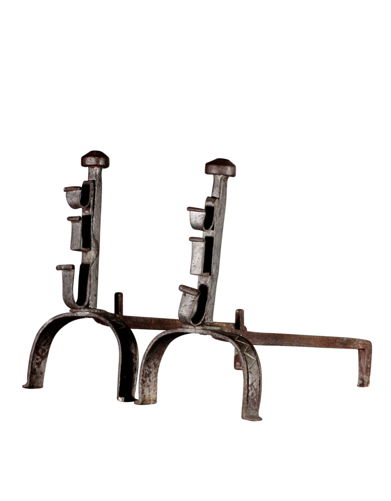 17Th Century Pair Of Antique French Firedogs