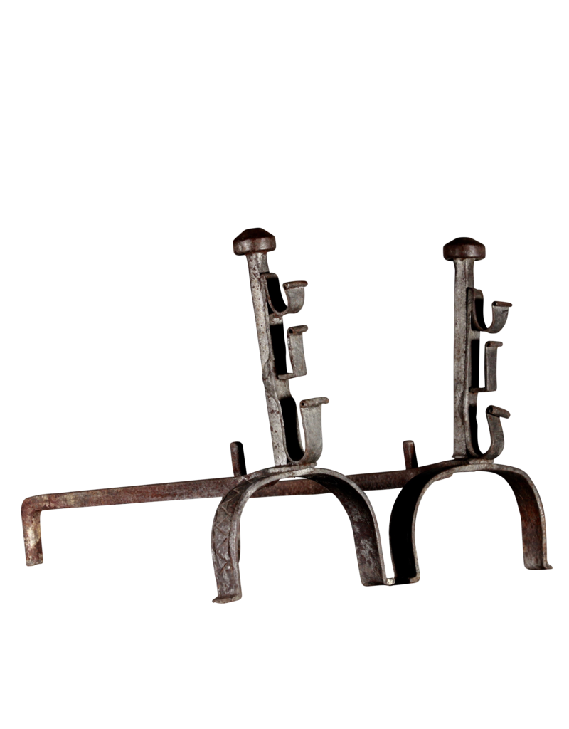 17Th Century Pair Of Antique French Firedogs