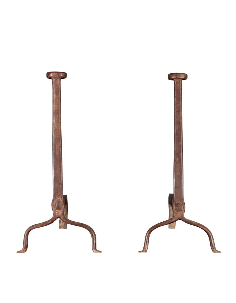 17Th Century Pair Of Antique French Firedogs